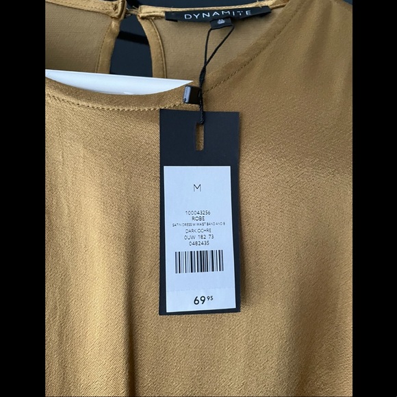 Dynamite Cinched Satin Dress w Waist Band (NEW) - Picture 2 of 2